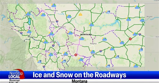 Road conditions icy in western portion of Montana