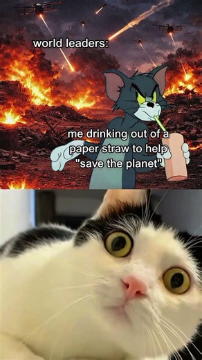 Me: drinking out of a paper straw to help "save the planet" #memes #worldleaders #paperstraw