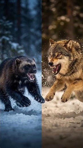 Wolverine vs Wolf — Nature's Biggest UPSET? 🐾⚡ #shorts #wildlife