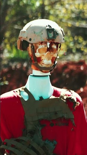 Shooting a Ballistic Dummy Wearing a Helmet