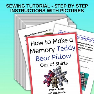 Memory Teddy Bear Pillow Sewing Tutorial: 3 Sizes (PDF Pattern) - Etsy