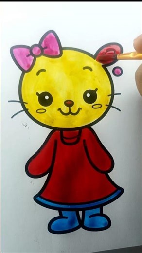 🐰 Cute Cartoon Rabbit Drawing | AI Coloring Shorts | Easy Art for Kids