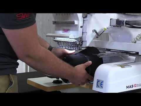 18-SWF Patented Quick Change Cap System SWF MAS-12 Embroidery Machine Tutorial