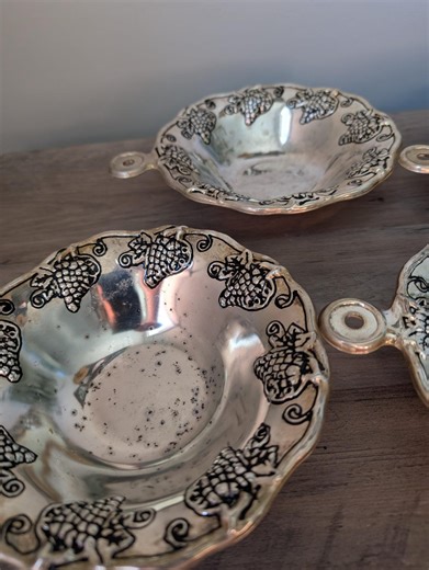 Vintage Art Deco Godinger Silver Plate Bowls, Grape Vine Design, Set of 4 - Etsy