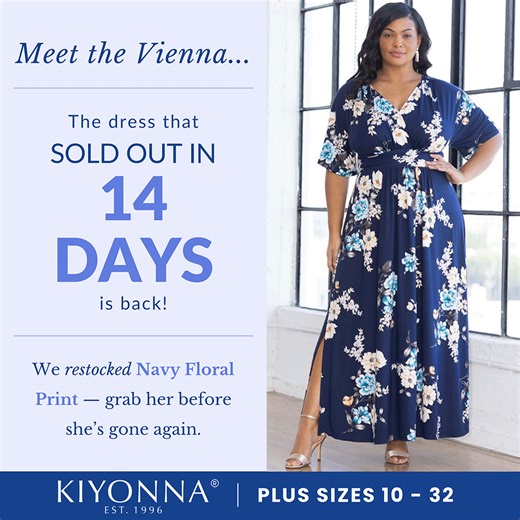 6.7K views | The dress is beautiful and flattering to my 2X size body. Love it. Drapes nicely, length perfect at 5’6”. - Lynne ⭐️⭐️⭐️⭐️⭐️ Great fit, I love the forgiving & comfy material!. – Sundee ⭐️⭐️⭐️⭐️⭐️ Shop the Vienna: https://www.kiyonna.com/products/vienna-maxi-dress?variant=47947577819441 Shop All Maxis: https://www.kiyonna.com/collections/maxi-dresses | Kiyonna Clothing - Stylish Plus Size Women's Apparel | Facebook