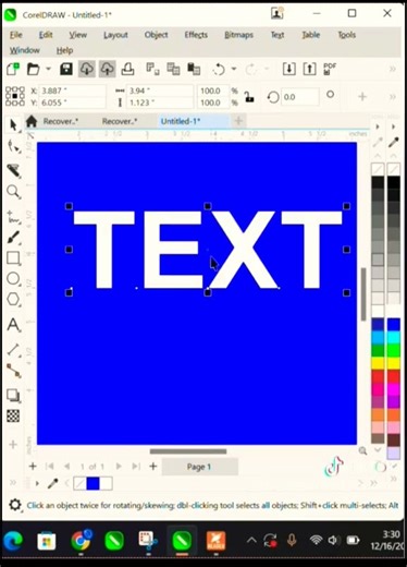text effect on Corel draw