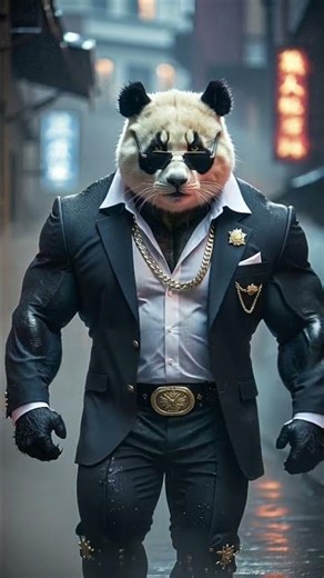 🐼🔥Gangster Panda Al - The swaggiest Boss of the Jungle #wallpaper #aiart