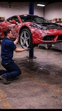 This Destroyed Ferrari 458 Italia Became a Supercar Again #ferrari #shorts #short #luxurycars #diy