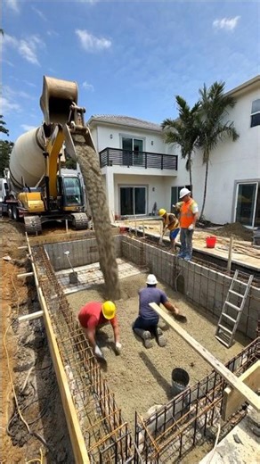 Building a Luxury Swimming Pool From Start to Finish 🏊‍♂️✨#SwimmingPoolConstruction #PoolBuilding
