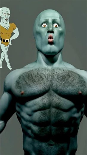 Handsome Squidward UNLOCKED GIGA Chad Mode! 😤💪🧽 (You Won’t Believe This Glow-Up!) #Shorts