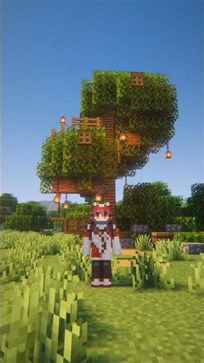 Minecraft Best Starter House Inside A Tree 🏠 #minecraft #minecraftbuilding