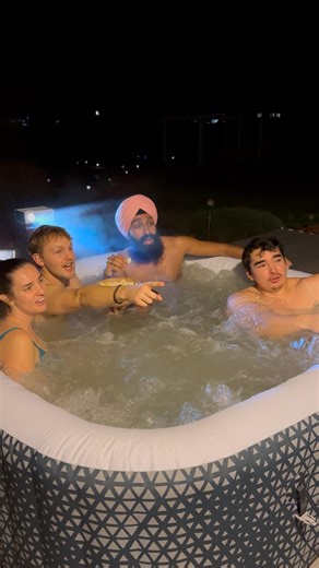 Jag Bains | Rewatching the finale and deserved an upgrade with a SaluSpa by @bestway_us so easy to set up 🍿🎥 Find yours at @walmart now! | Instagram