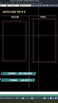 AutoCAD MLINE (Multiline Command) autocad tip#3