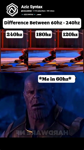 Difference between 60hz -240hz #coding #shorts #python #developer #javascript #rust #webdevelopment