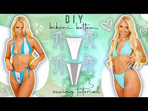DIY Reversible Bikini Bottoms, TIE SIDE ADJUSTABLE MINI THONG BIKINI BOTTOMS, GigiPatterns - Fashion