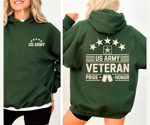 US Army Veteran Hoodie, Pride Honor Sweatshirt, Patriotic Military Gift - Etsy