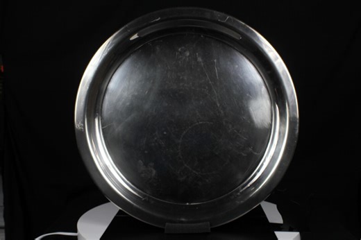 Large Vintage Silver Plated Serving Tray – 22" Round Butler's Platter With Ball Feet - Etsy