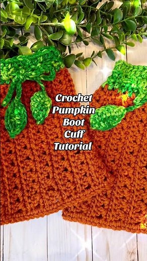 Fall pumpkin boot cuff leg warmer tutorial #crochet #crochettutorial #fypシ #fallcrochet