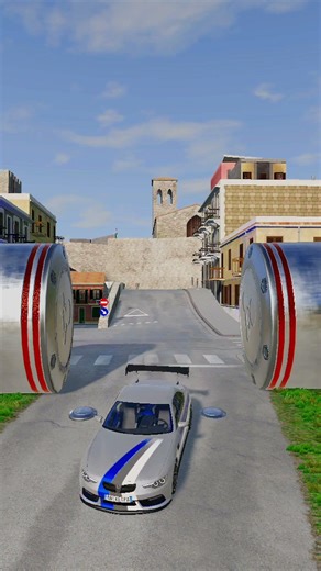 Cars & Cement Truck Vs Bollards Crush BeamNG Drive #1 #shorts