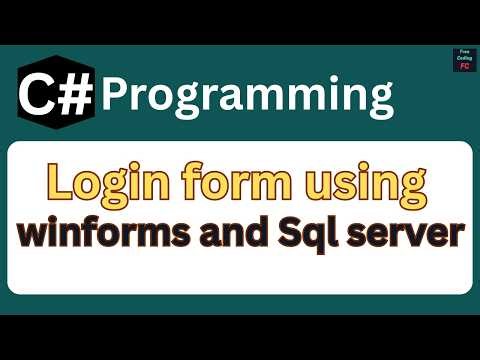 Login Form in C# windows form application with SQL database in Visual Studio | C# projects | Sql |