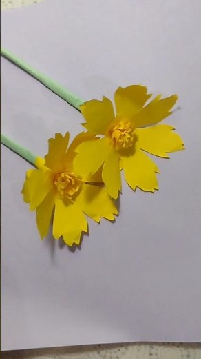 Beautiful Yellow Paper Flower | Easy Paper Flower Craft | DIY Paper Flower Tutorial