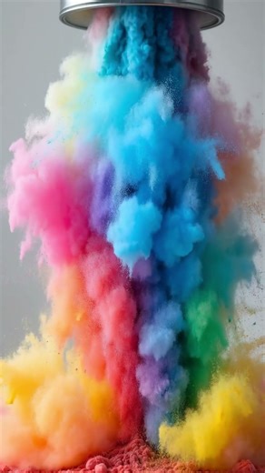 Powder Paint Bag Flattening 🌈📦 | Color Burst ASMR