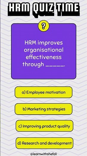 HRM Multiple Choice Questions: Test Your Knowledge! #hrm #humanresourcemanagement