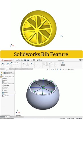 ✅Solidworks Rib Feature #cad #solidworks #shorts