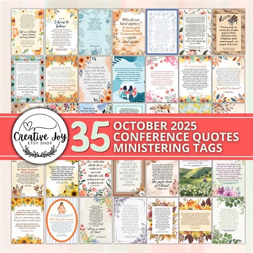 October 2025 General Conference Quotes – Set of 35 Printable Cards | Ministering Gift | Relief Society | Young Women Handouts - Etsy