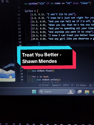 Treat You Better 🎧 @𝖒𝖆𝖈𝖍𝖎𝖊𝖊₍^. .^₎Ⳋ #liriklagu #terjemahan #vscode #python #fyp