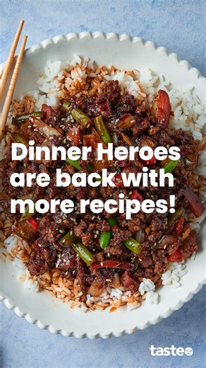 Dinner Heroes are back with four weeks of fabulous dinner recipes to help make weeknights easier and tastier. We'll be sharing a weekly meal plan each week, so stay tuned for more this month! If you'd like more info, visit taste.com.au/dinnerheroes to explore more. | Taste.com.au