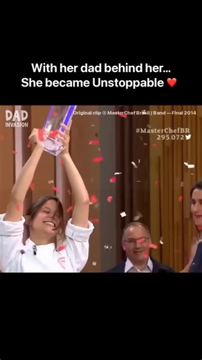 Movie vibes😍 on Instagram: "Nothing is impossible with Dad❤️ Even in the hardest moments, you become Unstoppable🔥 In the MasterChef Brasil 2014 Final, Chef Elisa Fernandes had one moment that almost slowed her down... until her dad stepped in and helped her push through. With her super dad, mother, and family right there supporting her, she found the strength to finish, and win it all! Original clip © MasterChef Brasil / Band — Final 2014"