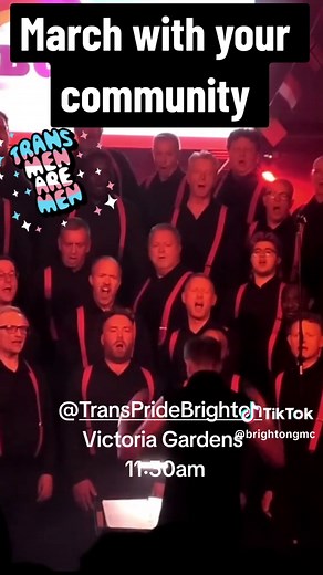 @conchitawurst 's Rise Like a Phoenix is a song that has especially resonated with some of our trans members, with its themes of overcoming hardship, transformation and revival. It was incredibly moving to perform in 2024 and has even more meaning this year. March alongside us and the wider queer community here in Brighton on Saturday for @Trans Pride Brighton we are not free until we are all free. #BrightonGMC #LGBTQ #fyp #brighton #trans