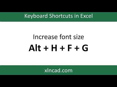 Excel Shortcut to increase Font Size