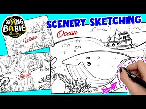 Easy ways for sketching 6 Environments & Landscapes | Illustration Tutorial