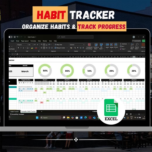 Excel Habit Tracker Spreadsheet | Weekly, Monthly Planner (digital Download) - Etsy