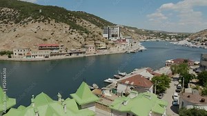 Balaklava is popular Crimean resort. Bay former submarine base.