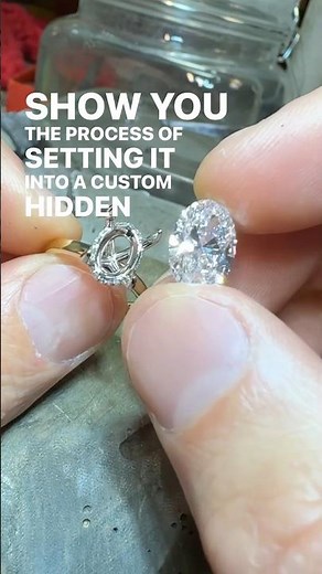 Diamond Setting Tutorial - 3ct Oval Hidden Halo Engagement Ring
