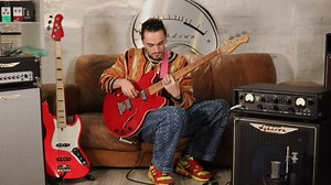 A few weeks ago @kinzan.mu came over to Ashdown HQ and sat down with some of our new amplifiers and prototype basses! Here he is with our ABM-EVO-V-750 and a prototype shortscale hollowboyd bass that we're working on! | Ashdown Engineering