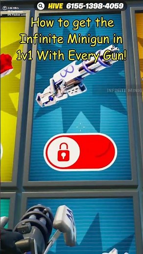 UNSTOPPABLE SECRET Infinite Minigun ♾️ - How To Unlock In Fortnite 1v1 With Every Gun!
