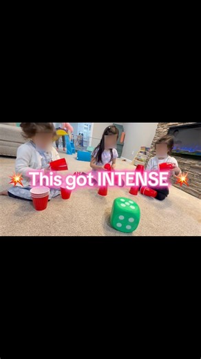 THIS GOT INTENSE 😳 Roll the dice! NO CHEATING! STACK THAT NUMBER! Who’s the fastest?! #Homeschoolfun #preschoolactivities #HandEyeCoordination #earlychildhoodeducation | Messy Desk Learning