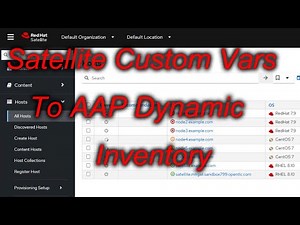 Satellite Custom Host Variables Into Ansible Automation Platform
