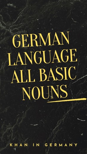 Khan in Germany | All Basic German Nouns #germanlanguage #learninggermanisfun #learninggermanlanguage #deutschonline #deutsch #deutschlernen #deutschkurs... | Instagram
