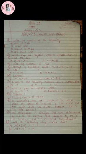 class 7 maths chapter 1 integers important questions #ncert #2025 #mustdo #examoriented #practice