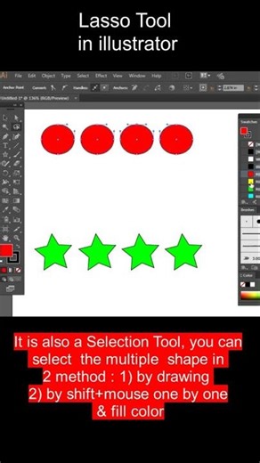 Lasso Tool in illustrator/Use of Lasso Tool in illustrator #shorts