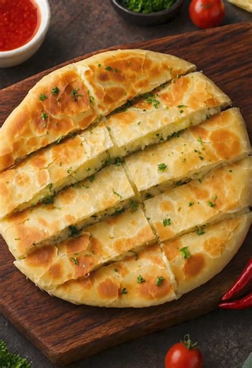 No Bake Potato Cheese Bread Made in a Frying Pan