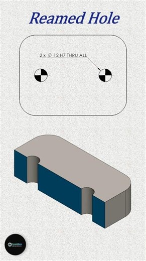 Reamed Hole Explained | Types of Holes in Mechanical Engineering – Part 13 #shorts