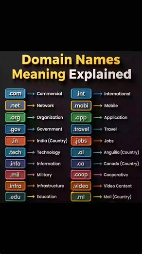 Premi Coding on Instagram: "Domain Names Meaning Explained. #coding #webdevelopment✨ #htmlcssjavascript"