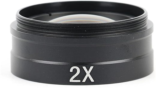 Microscope Kit Adjustable 180X 120X 300X Zoom C Mount Lens 0.7X - 4.5X Magnification for Industry Video Microscope Camera Microscope Lens Adapters(2X Barlow Lens)