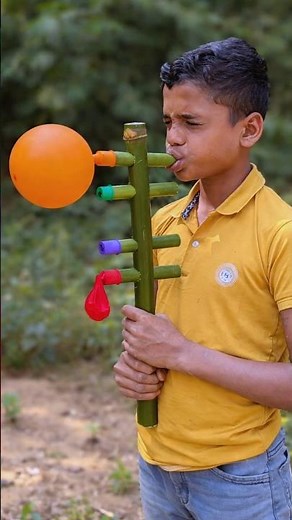 Fun Bamboo Craft with Colorful Balloons #new #bamboo